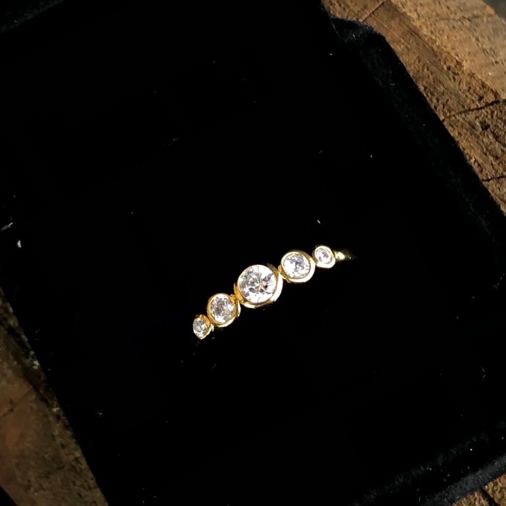14K GOLD CUBIC ZIRCONIA RING - Picture 3 of 7